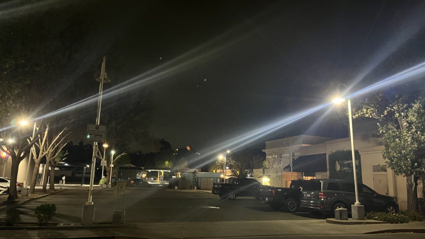 The parking lot in downtown Pinole where a woman was recorded repeating racist slurs. NBC Bay Area photo.